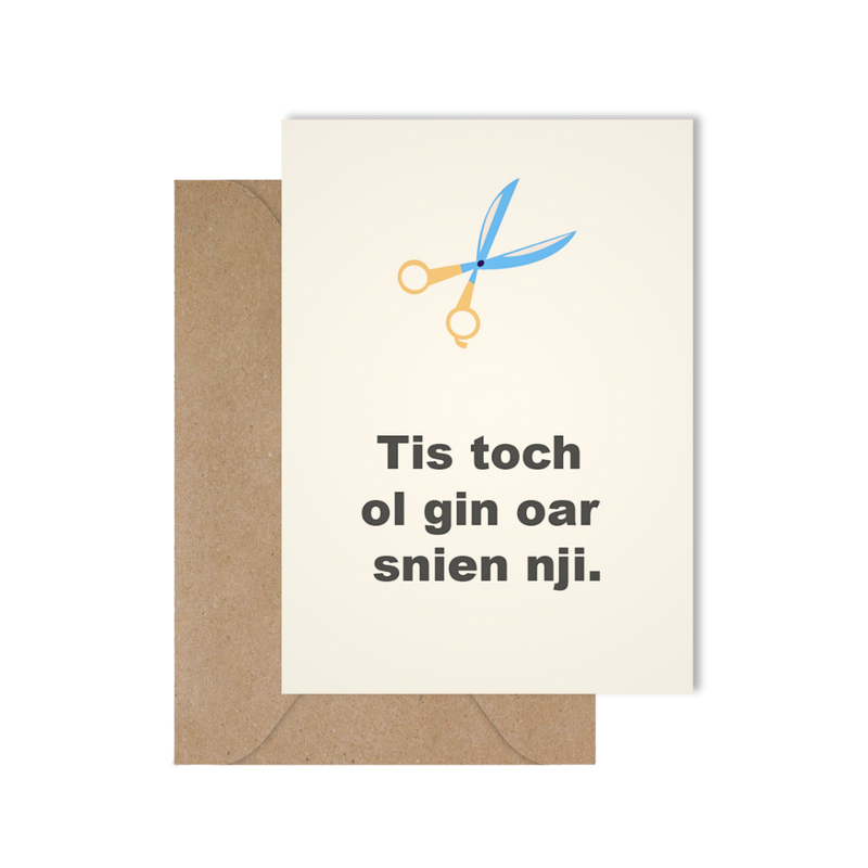 Grappige West-Vlaamse wenskaart met spreuk in dialect