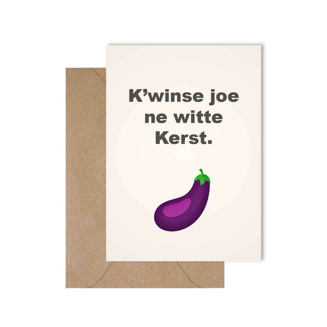 Grappige West-Vlaamse kerstkaart met spreuk in dialect