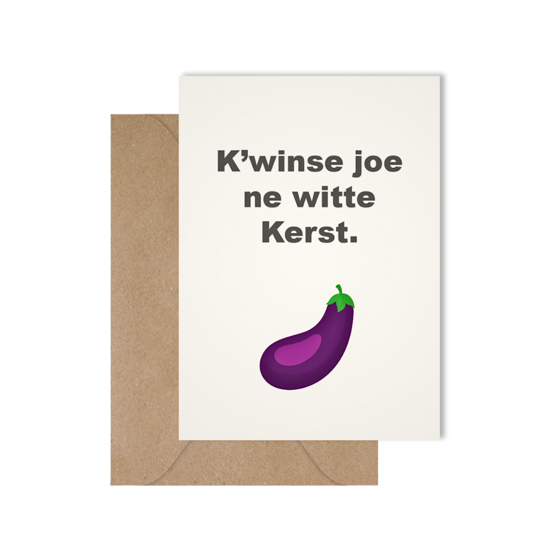 Grappige West-Vlaamse kerstkaart met spreuk in dialect