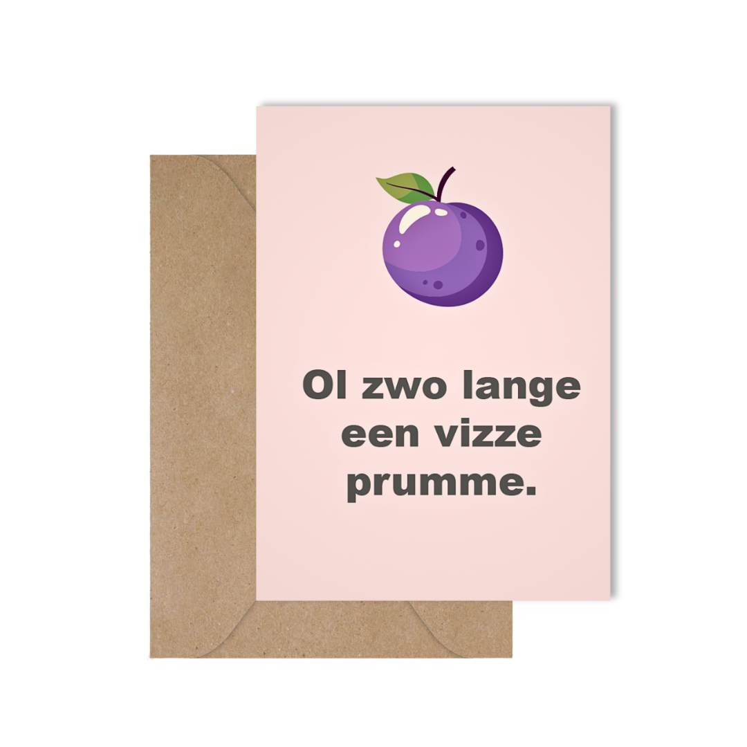 Grappige West-Vlaamse verjaardagskaart met spreuk in dialect