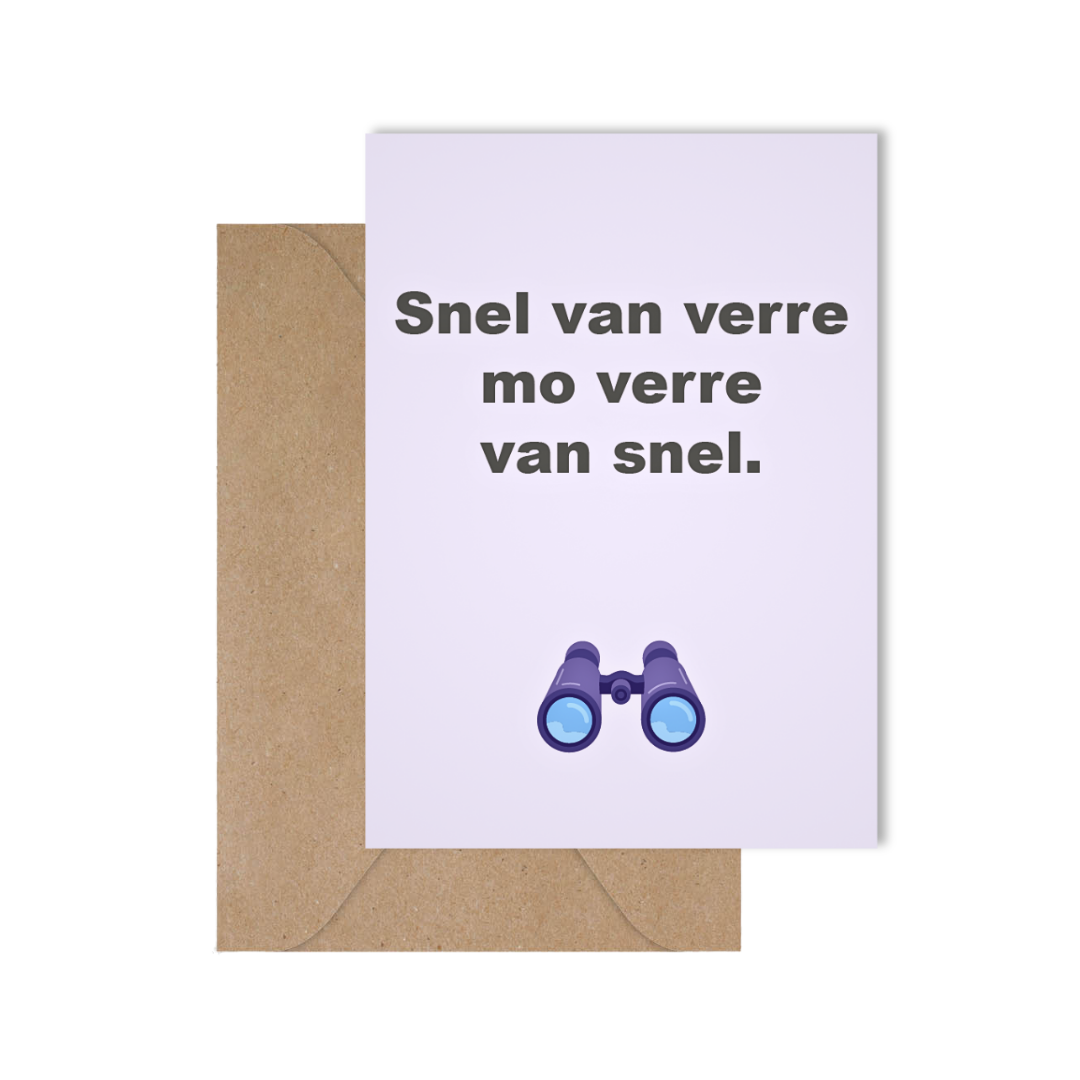 Grappige West-Vlaamse wenskaart met spreuk in dialect