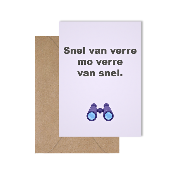 Grappige West-Vlaamse wenskaart met spreuk in dialect