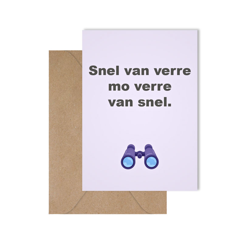 Grappige West-Vlaamse wenskaart met spreuk in dialect