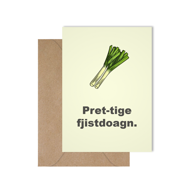 Grappige West-Vlaamse wenskaart voor nieuwjaar of de feestdagen met spreuk in dialect