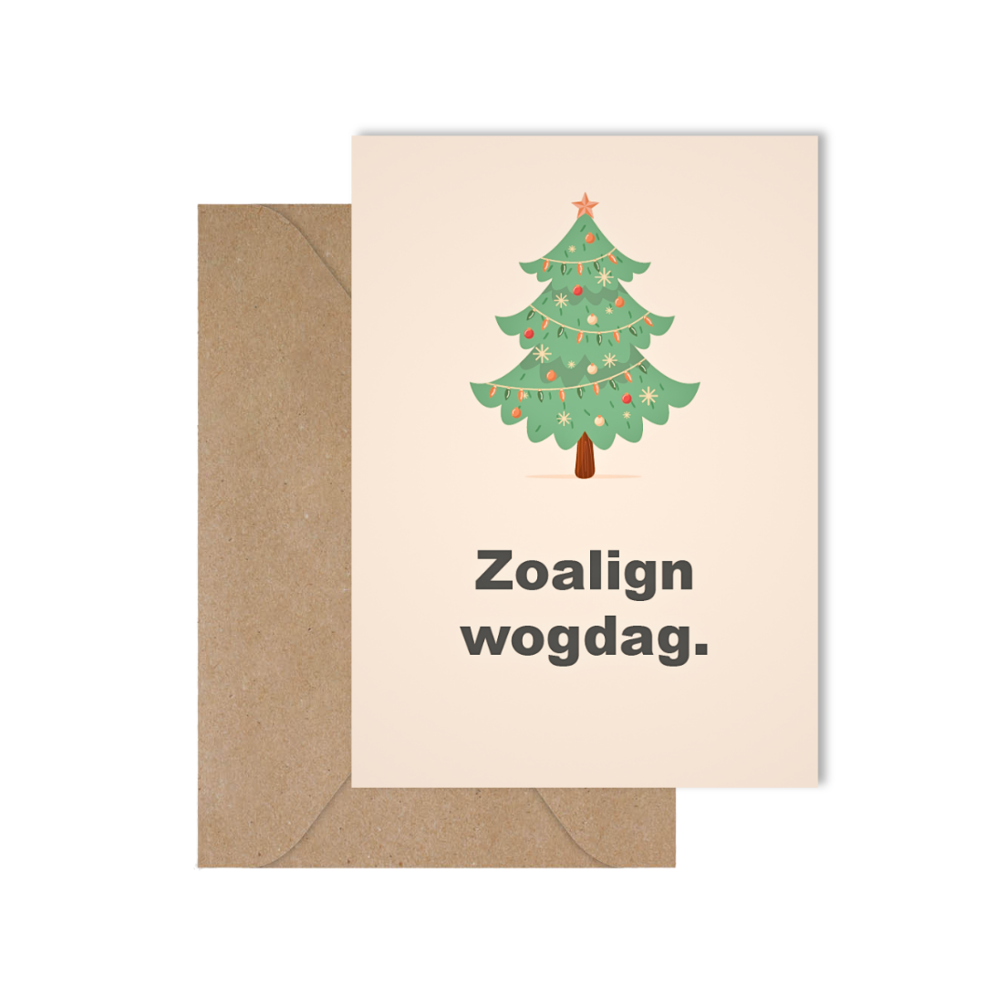 Grappige West-Vlaamse kerstkaart met spreuk in dialect