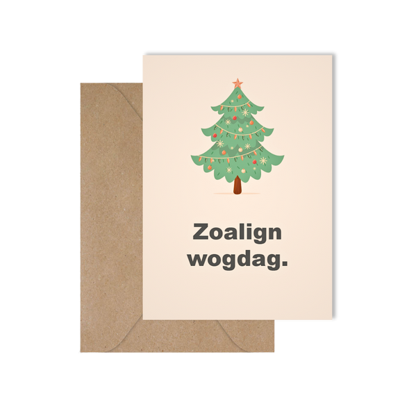 Grappige West-Vlaamse kerstkaart met spreuk in dialect