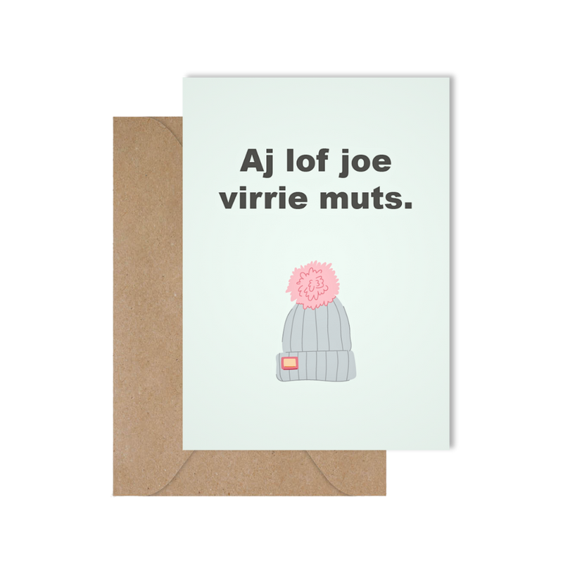 Grappige West-Vlaamse wenskaart om te zeggen dat je iemand graag ziet
