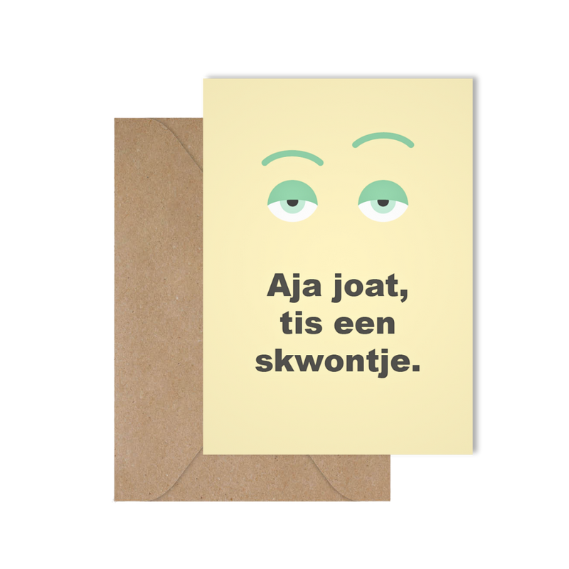 Grappige West-Vlaamse wenskaart voor een geboorte