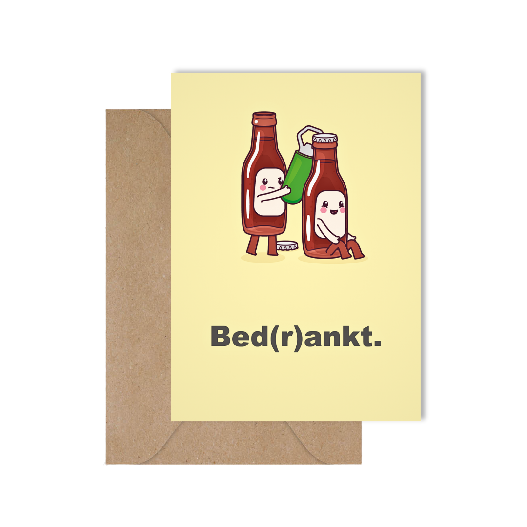 Wenskaart bedankt alcohol drank grappig