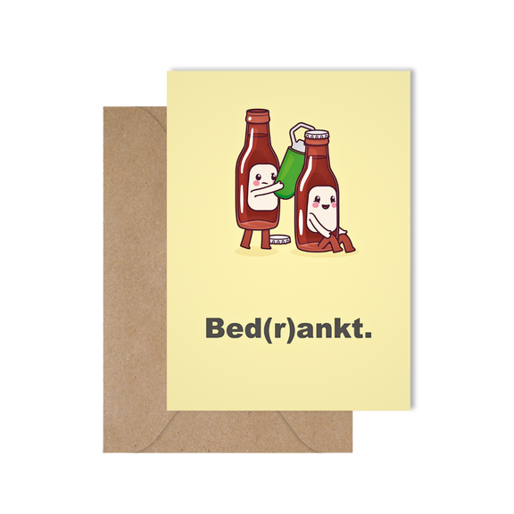 Wenskaart bedankt alcohol drank grappig