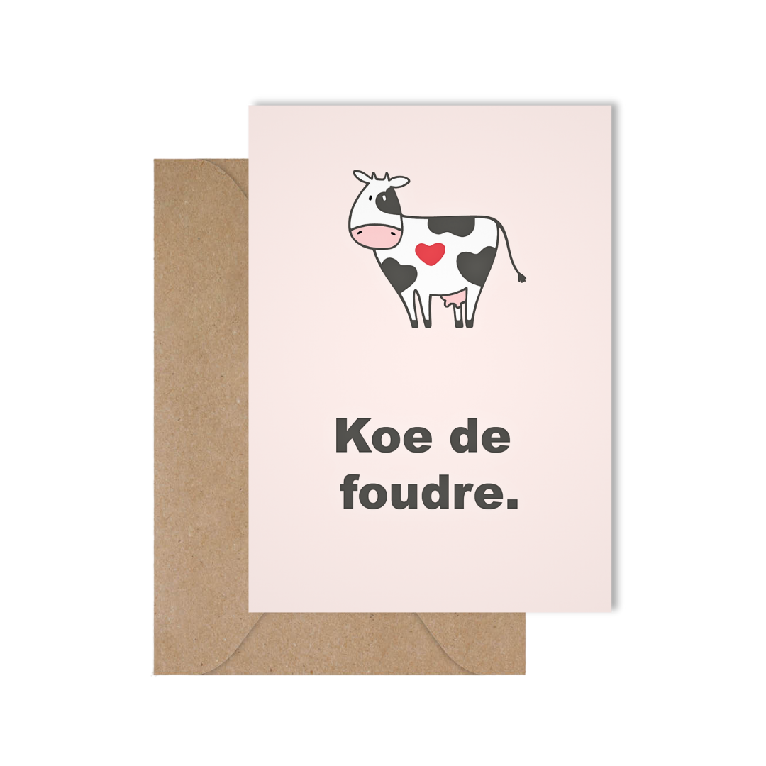 Grappige wenskaart coup de foudre verliefd valentijn liefde