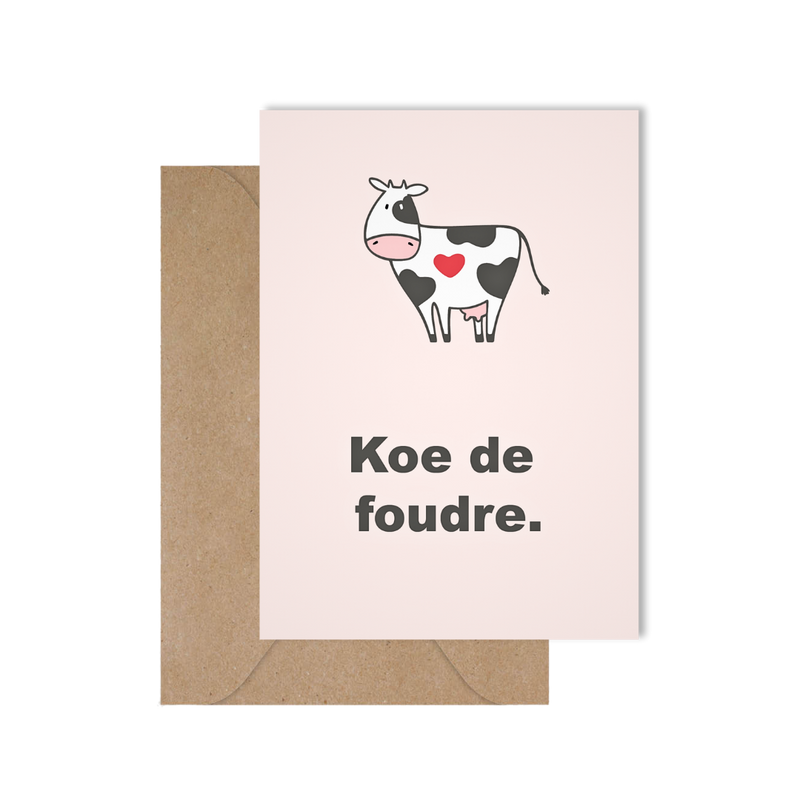 Grappige wenskaart coup de foudre verliefd valentijn liefde