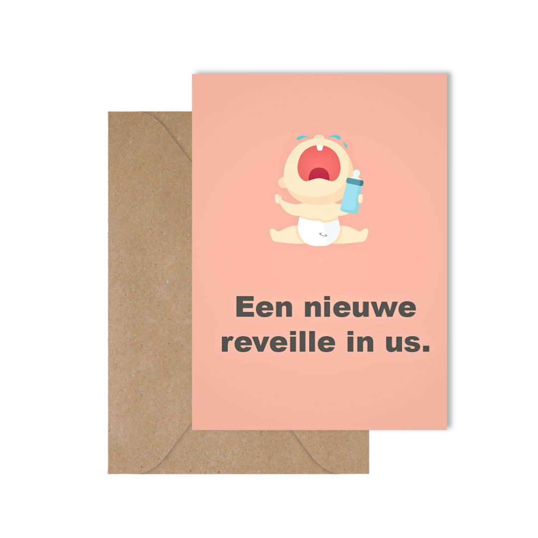 Grappige West-Vlaamse wenskaart voor een geboorte