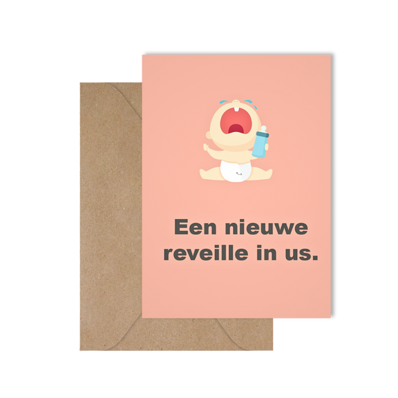Grappige West-Vlaamse wenskaart voor een geboorte