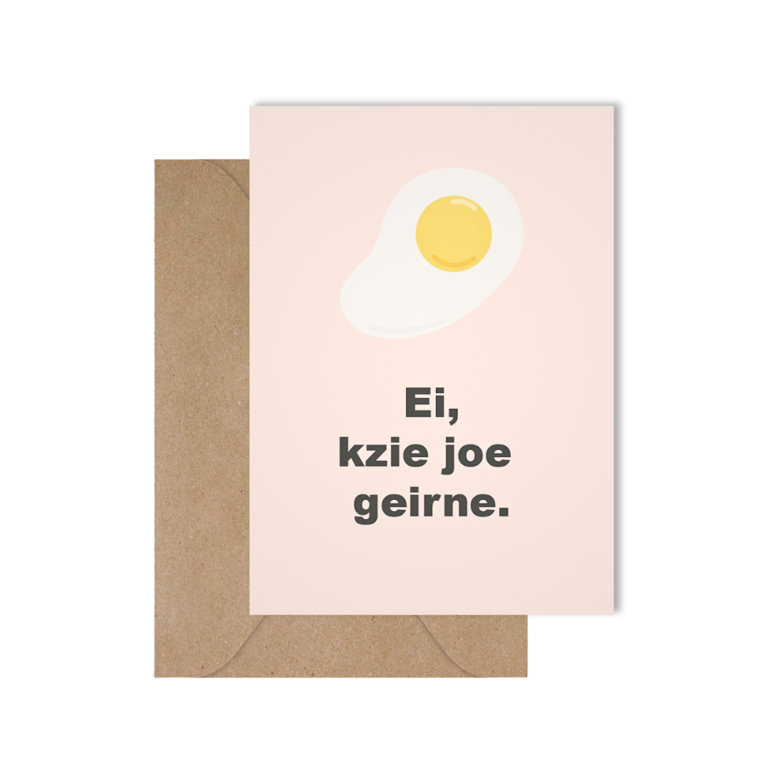 Grappige West-Vlaamse wenskaart om te zeggen dat je iemand graag ziet