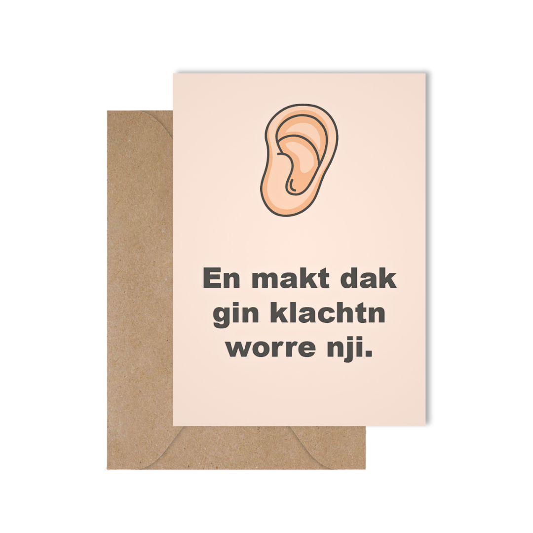 Grappige West-Vlaamse wenskaart voor een verhuis