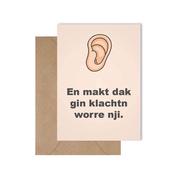 Grappige West-Vlaamse wenskaart voor een verhuis