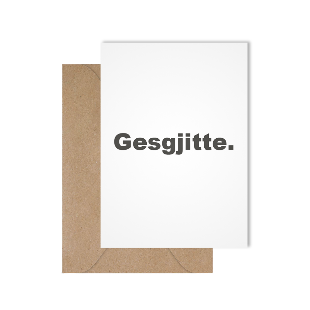 Grappige West-Vlaamse wenskaart met spreuk in dialect