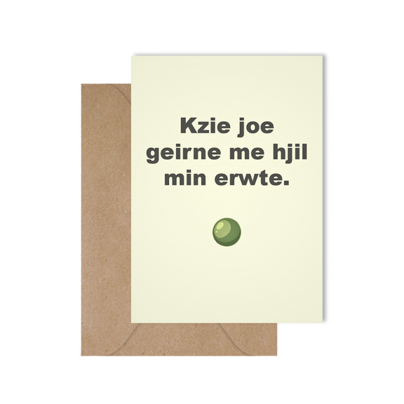 Grappige West-Vlaamse wenskaart voor liefde en vriendschap