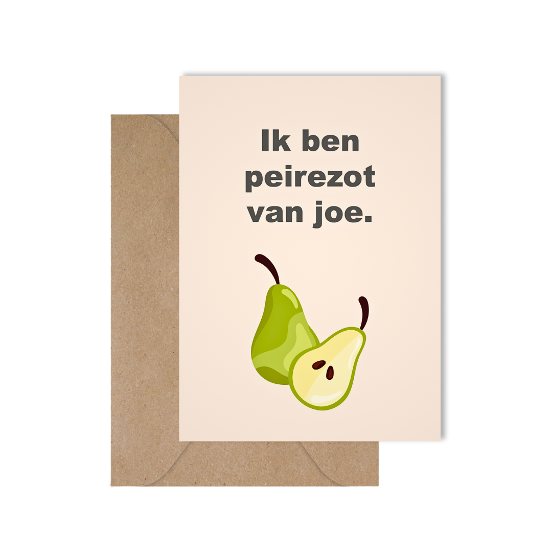 Grappige wenskaart helemaal gek van jou liefde