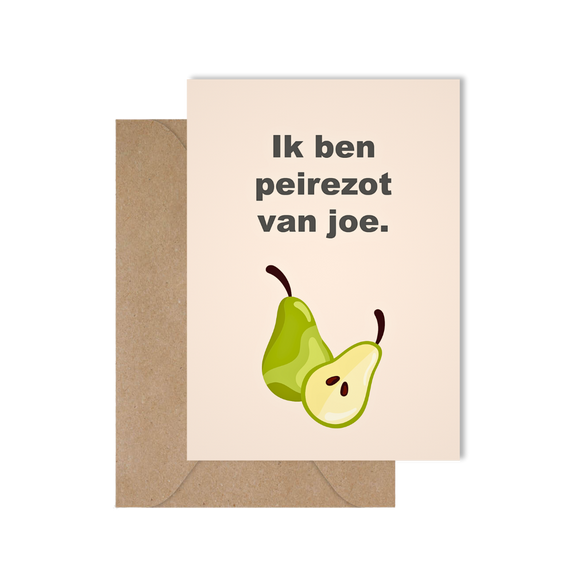 Grappige wenskaart helemaal gek van jou liefde