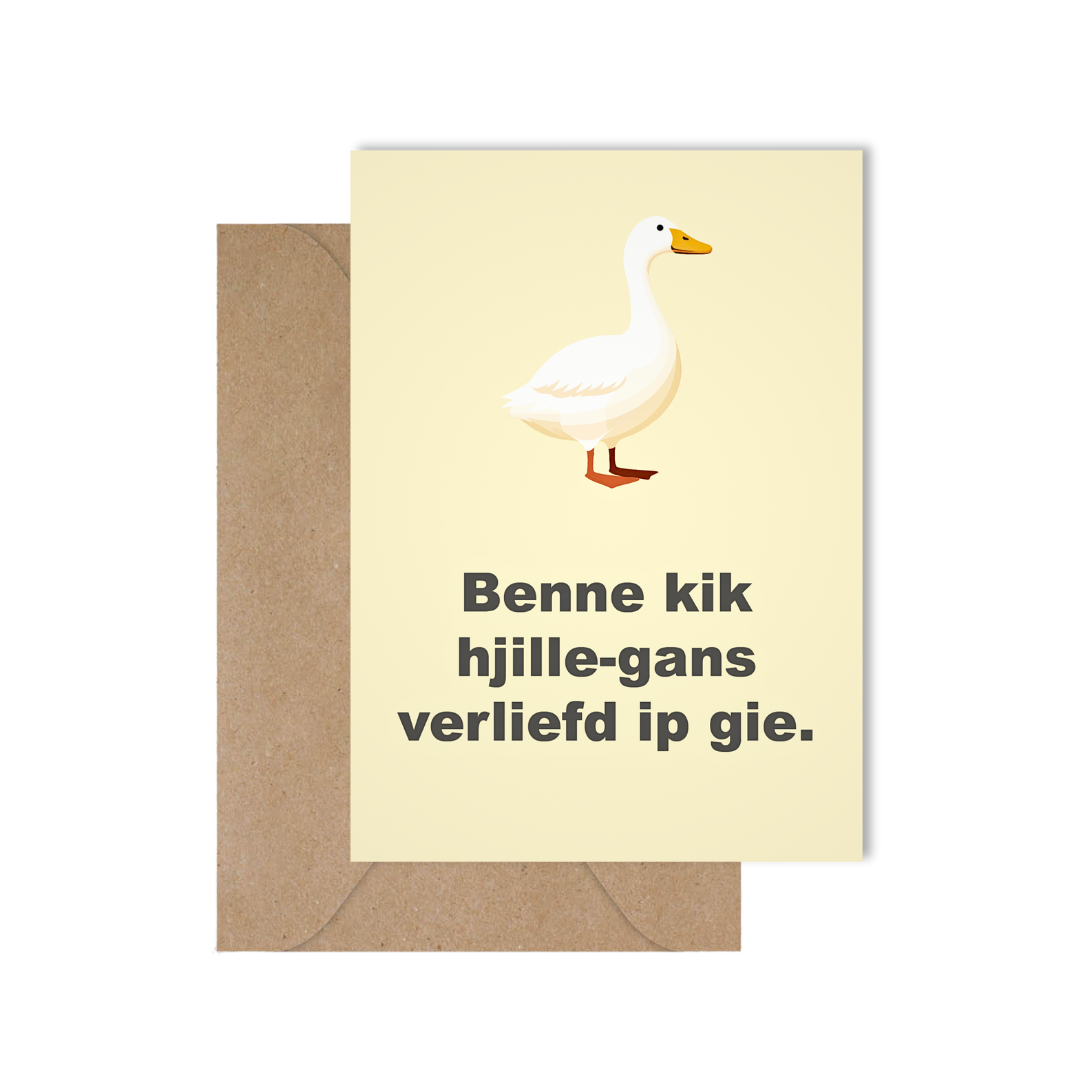 Benne kik hjill-gans verliefd ip gie
