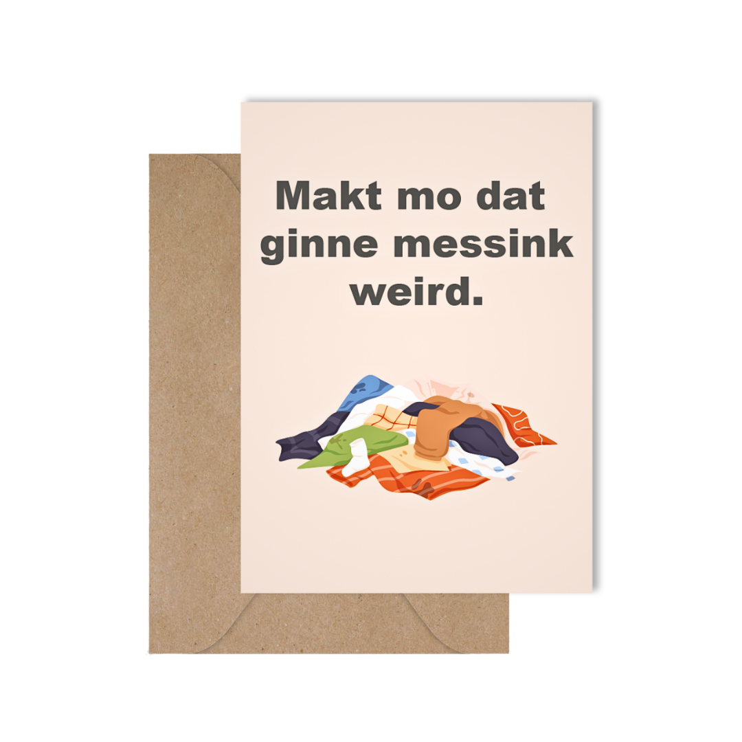 Grappige West-Vlaamse wenskaart voor een verhuis