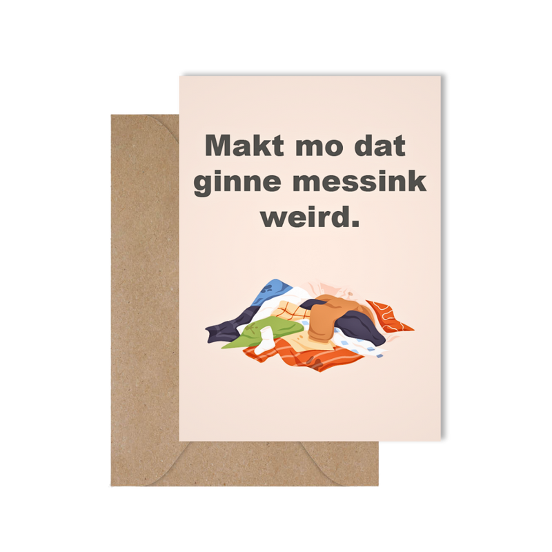 Grappige West-Vlaamse wenskaart voor een verhuis