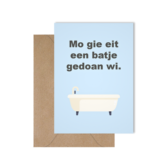 Grappige West-Vlaamse wenskaart voor een verhuis