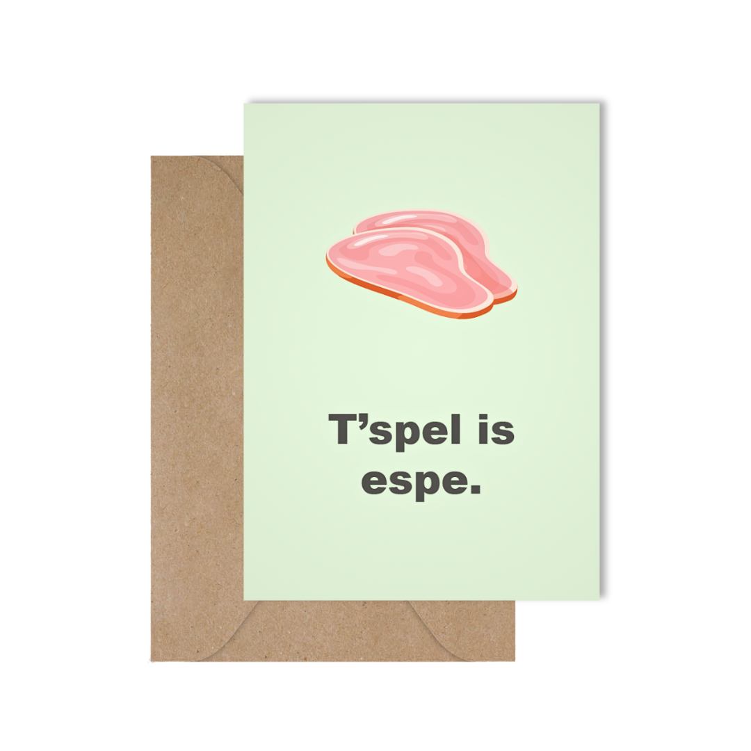 Grappige West-Vlaamse wenskaart met uitdrukking in dialect