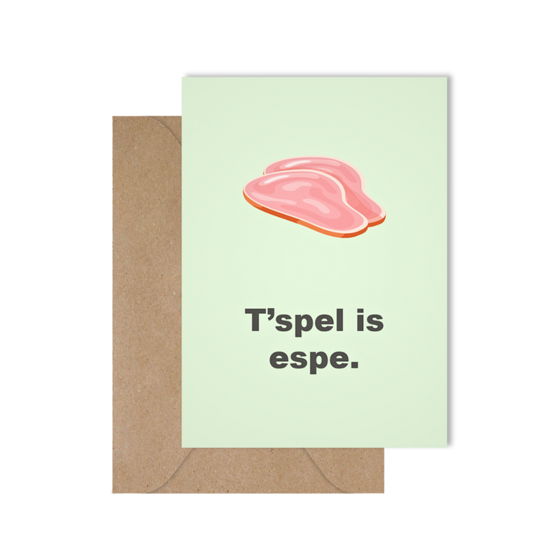 Grappige West-Vlaamse wenskaart met uitdrukking in dialect