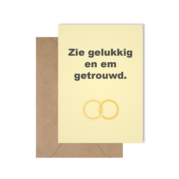 Grappige West-Vlaamse wenskaart voor een huwelijk